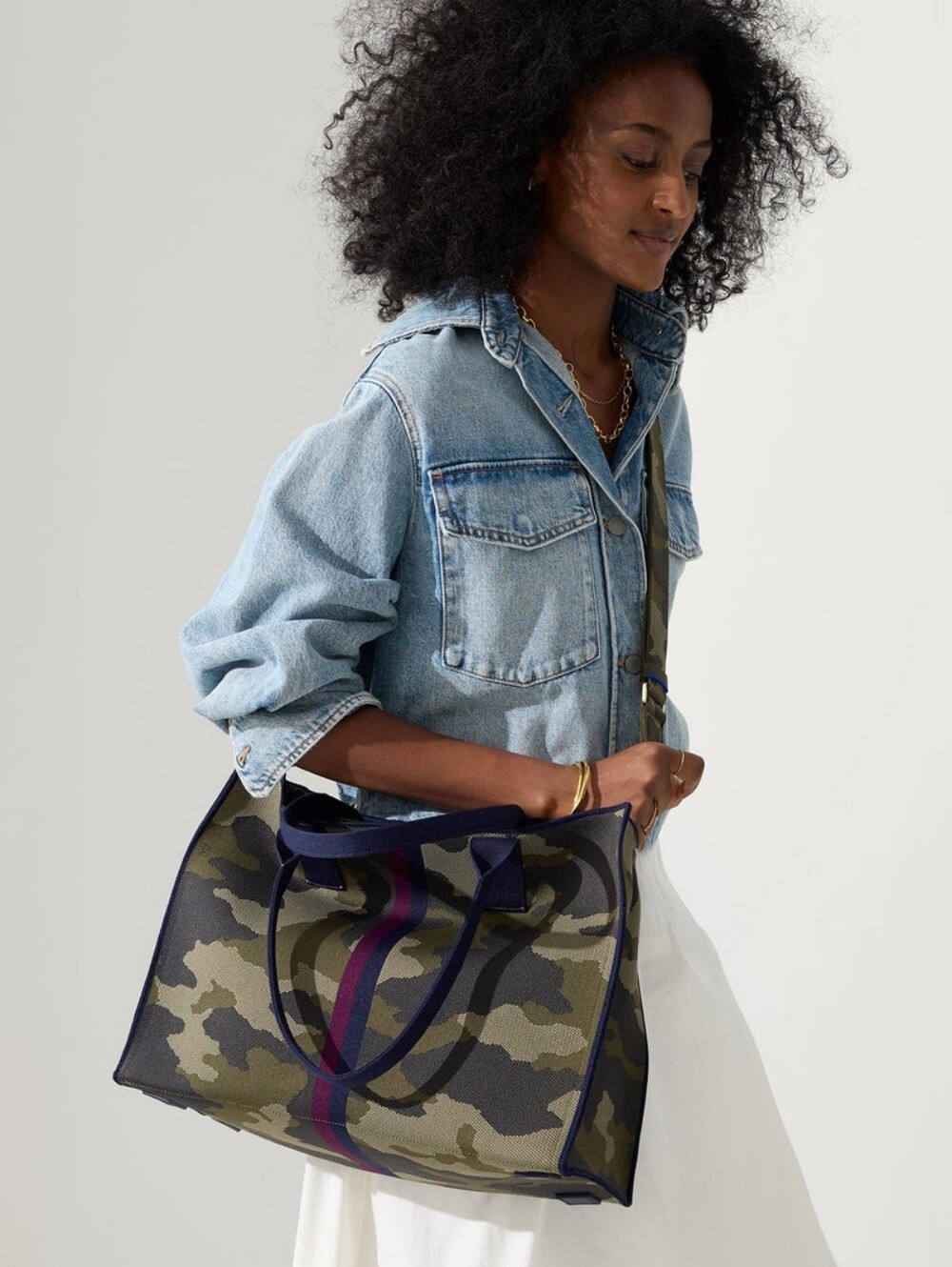 ROTHY'S THE CLASSIC TOTE BAG IN SPRUCE CAMO CAMOUFLAGE + BONUS STRAP